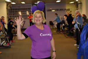 Bev Killick at Curves gym promoting Laugh Without Leaking campaign